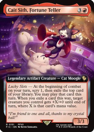 Cait Sith, Fortune Teller (Extended Art) (151) Foil - Commander: FINAL FANTASY