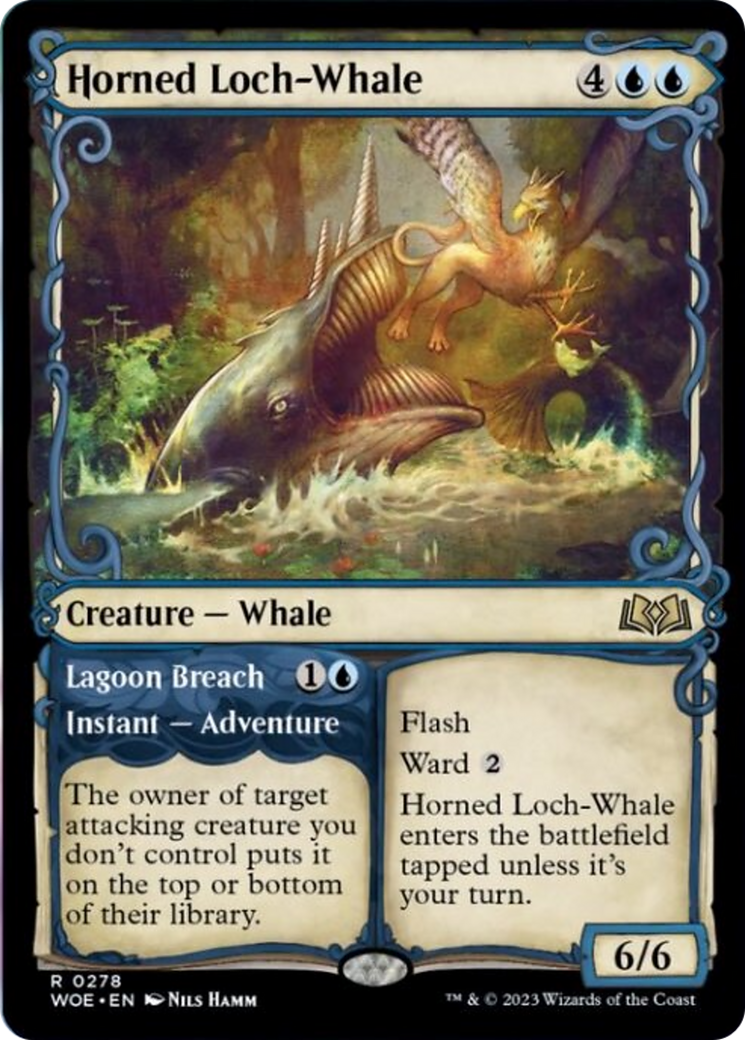 Horned Loch-Whale // Lagoon Breach (Showcase) [Wilds of Eldraine] | Silver Goblin