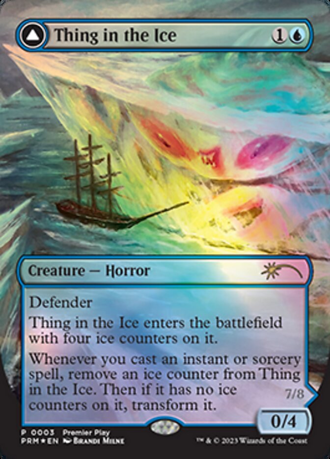 Thing in the Ice // Awoken Horror (Borderless Alternate Art) [Regional Championship Qualifiers 2023] | Silver Goblin