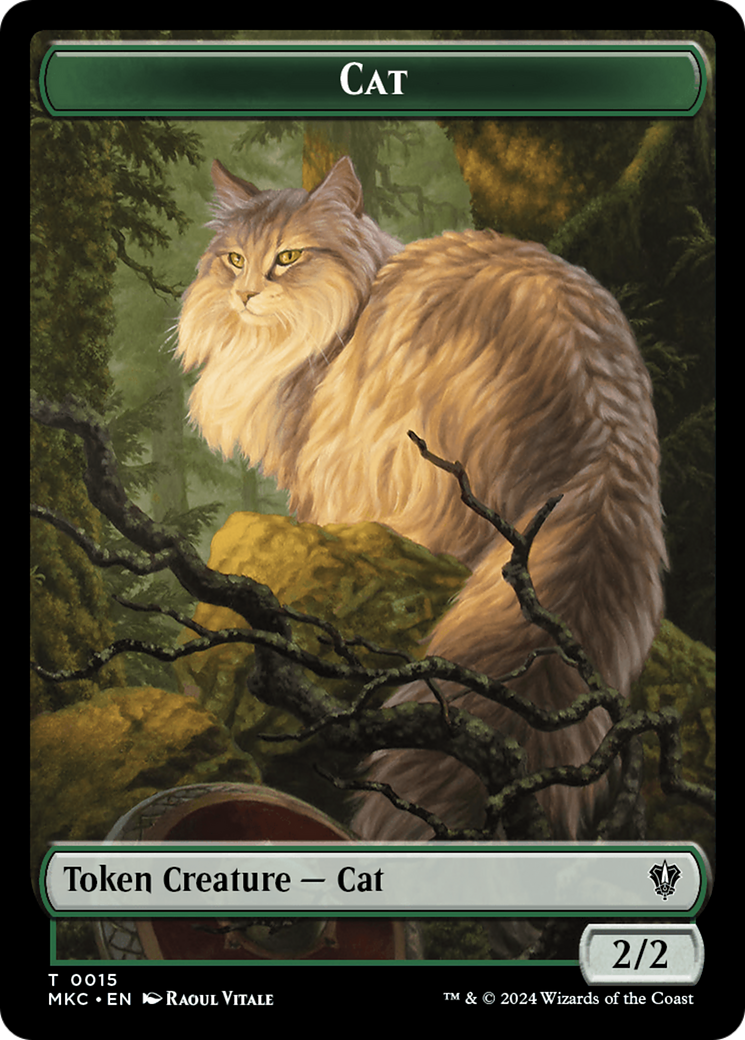 Drake // Cat Double-Sided Token [Murders at Karlov Manor Commander Tokens] | Silver Goblin