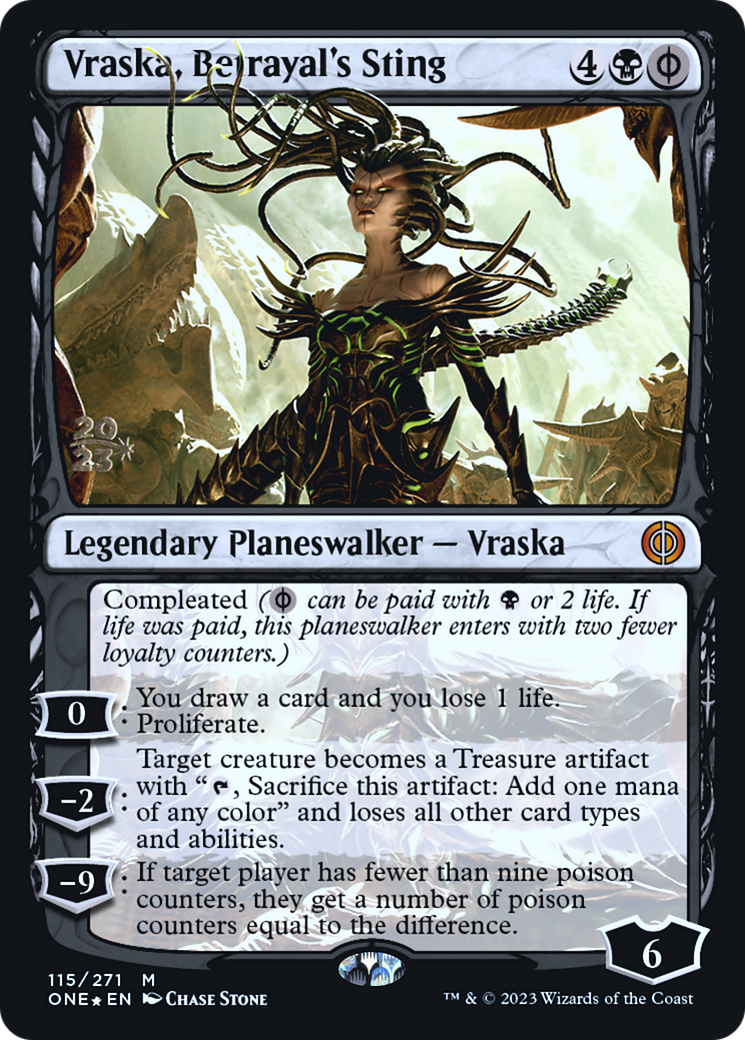 Vraska, Betrayal's Sting [Phyrexia: All Will Be One Prerelease Promos] | Silver Goblin