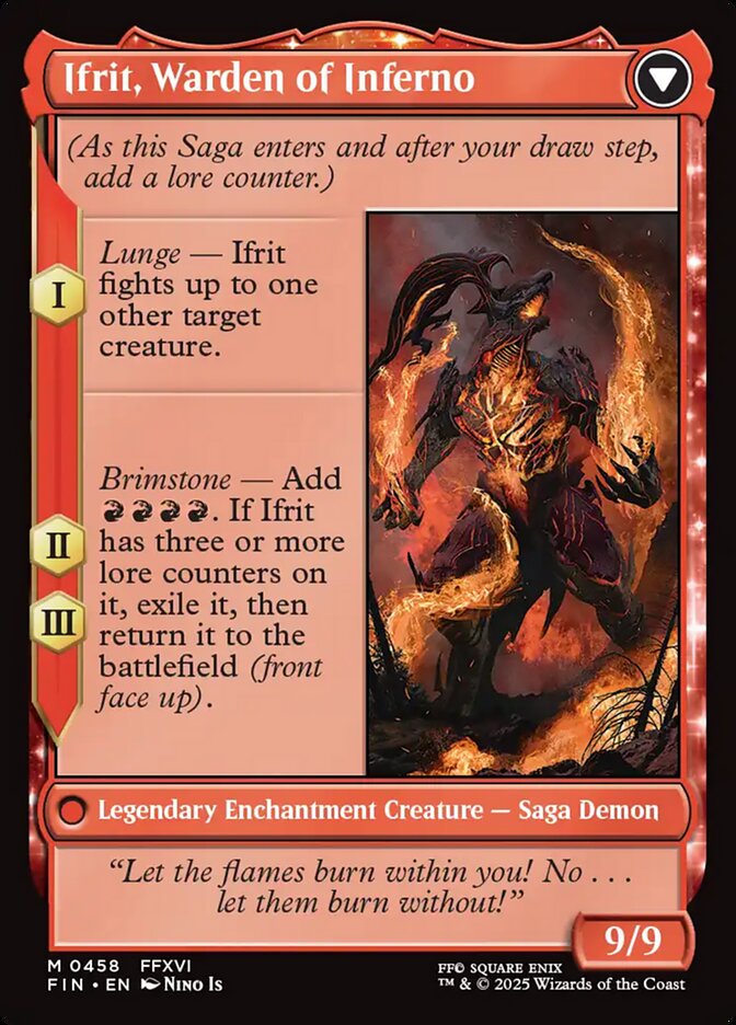 Clive, Ifrit's Dominant // Ifrit, Warden of Inferno (Extended Art) (458) Foil - FINAL FANTASY