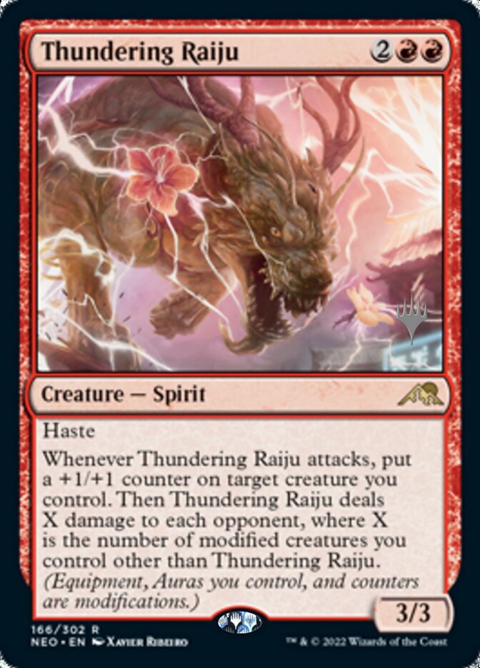 Thundering Raiju (Promo Pack) [Kamigawa: Neon Dynasty Promos] | Silver Goblin