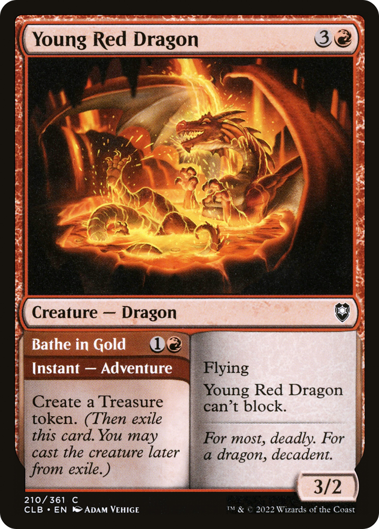 Young Red Dragon // Bathe in Gold [Commander Legends: Battle for Baldur's Gate]