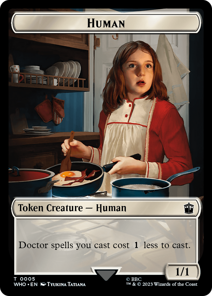 Human (0005) // Clue (0023) Double-Sided Token [Doctor Who Tokens] | Silver Goblin