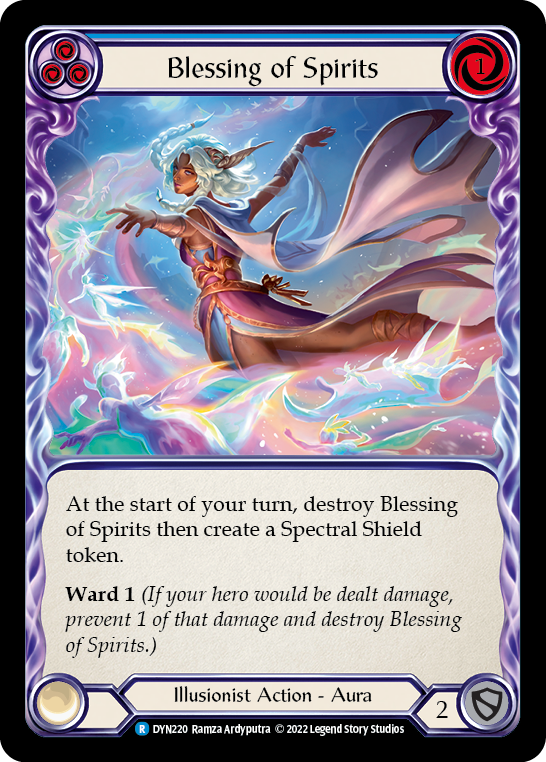 Blessing of Spirits (Blue) [DYN220] (Dynasty)  Rainbow Foil | Silver Goblin