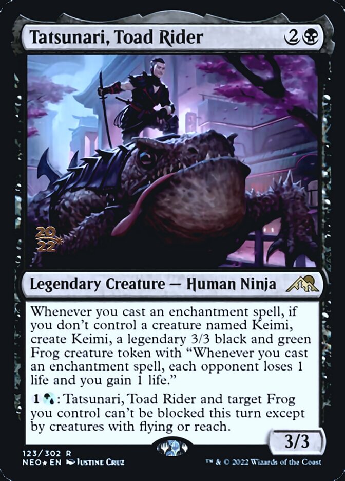 Tatsunari, Toad Rider [Kamigawa: Neon Dynasty Prerelease Promos] | Silver Goblin