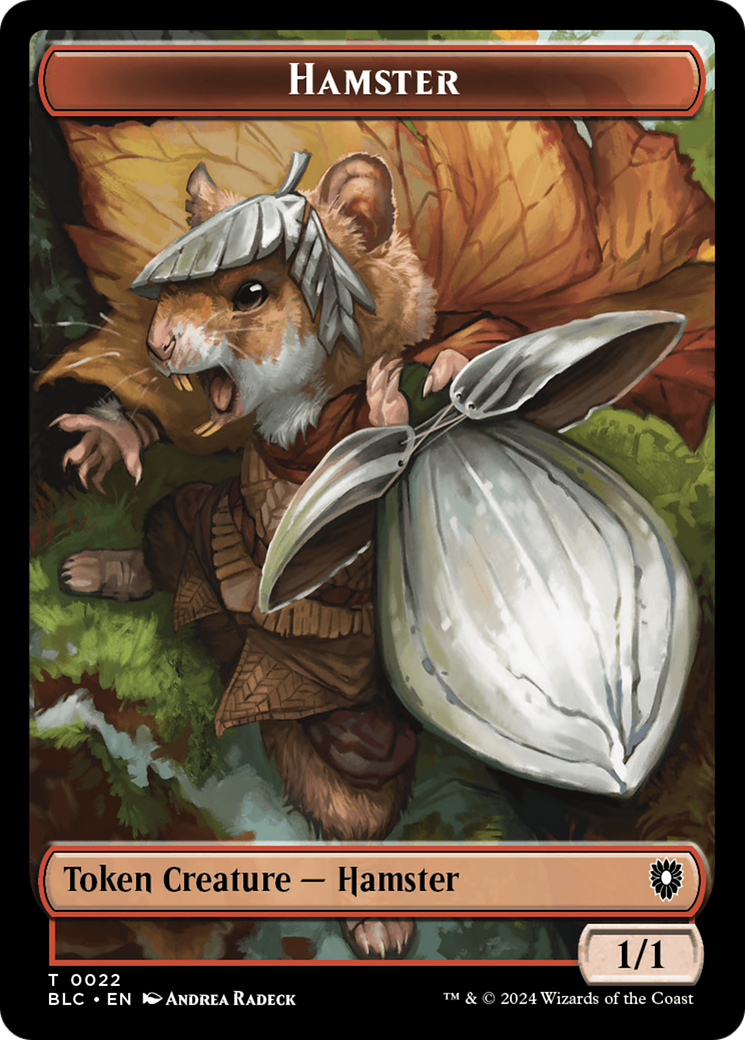Hamster // Beast (024) Double-Sided Token [Bloomburrow Commander Tokens] | Silver Goblin