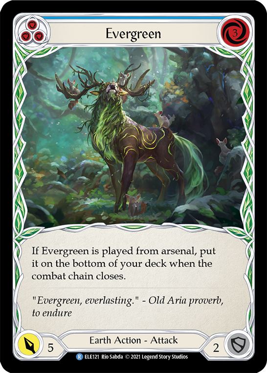 Evergreen (Blue) [ELE121] (Tales of Aria)  1st Edition Rainbow Foil | Silver Goblin