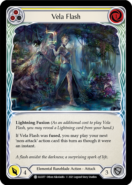 Vela Flash (Yellow) [ELE077] (Tales of Aria)  1st Edition Rainbow Foil | Silver Goblin