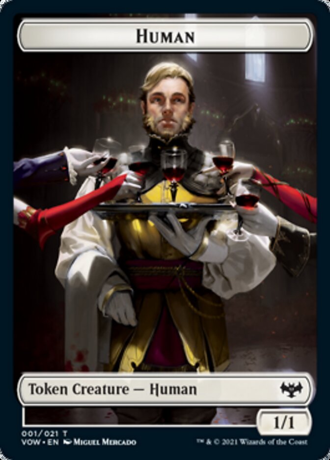 Human (001) // Vampire (007) Double-Sided Token [Innistrad: Crimson Vow Tokens] | Silver Goblin