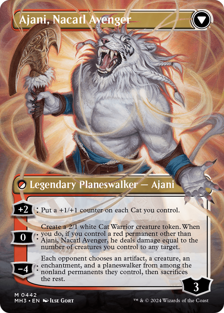 Ajani, Nacatl Pariah // Ajani, Nacatl Avenger (Borderless) [Modern Horizons 3] Foil
