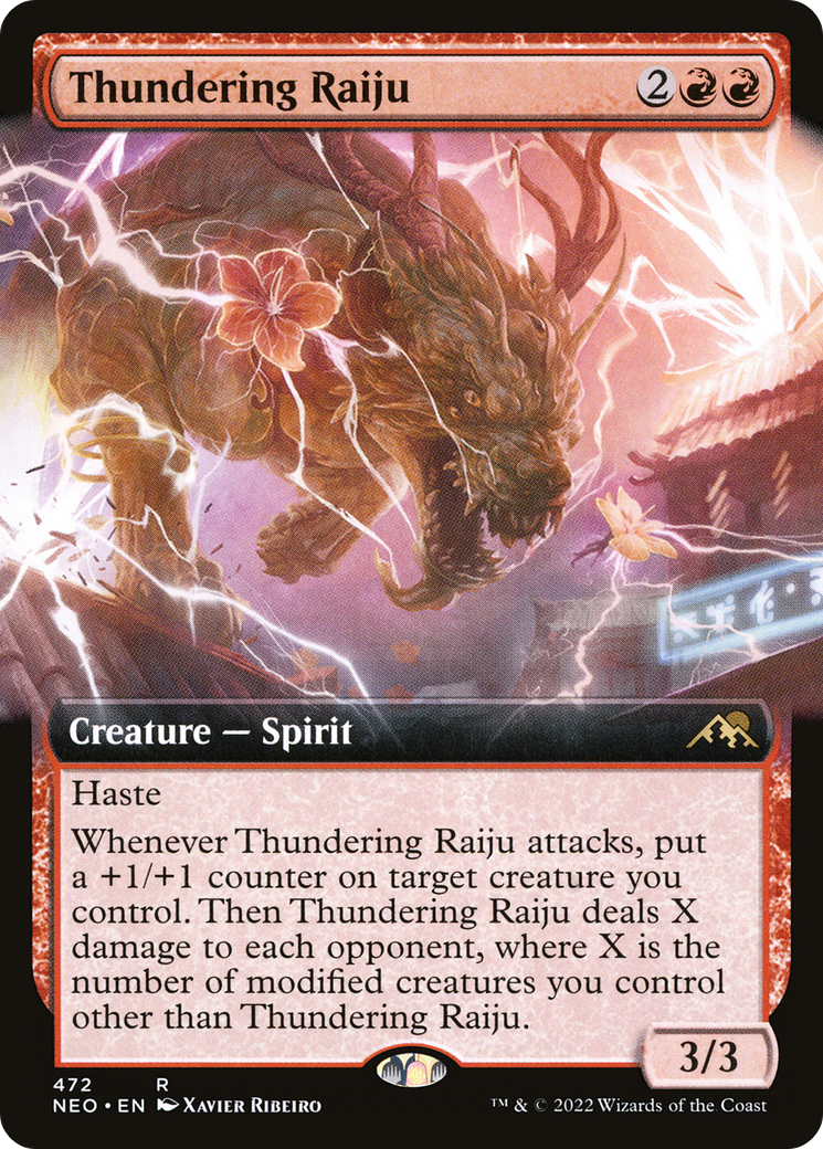 Thundering Raiju (Extended Art) [Kamigawa: Neon Dynasty] | Silver Goblin