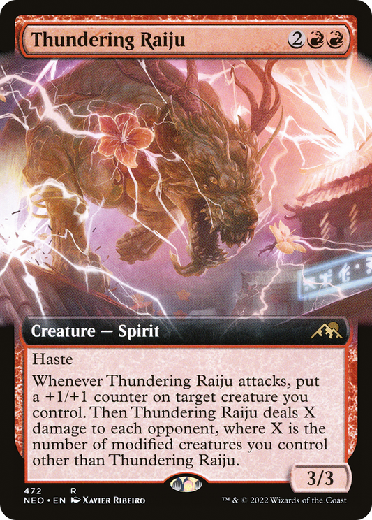 Thundering Raiju (Extended Art) [Kamigawa: Neon Dynasty]