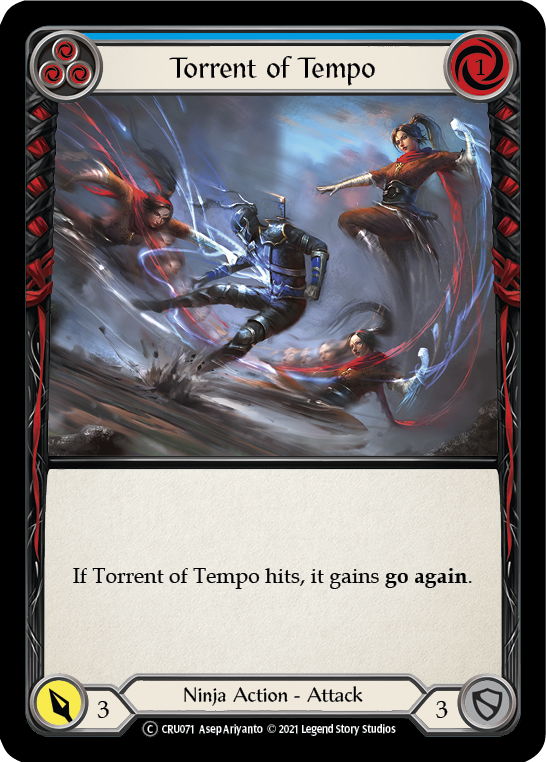 Torrent of Tempo (Blue) [U-CRU071] (Crucible of War Unlimited)  Unlimited Rainbow Foil | Silver Goblin