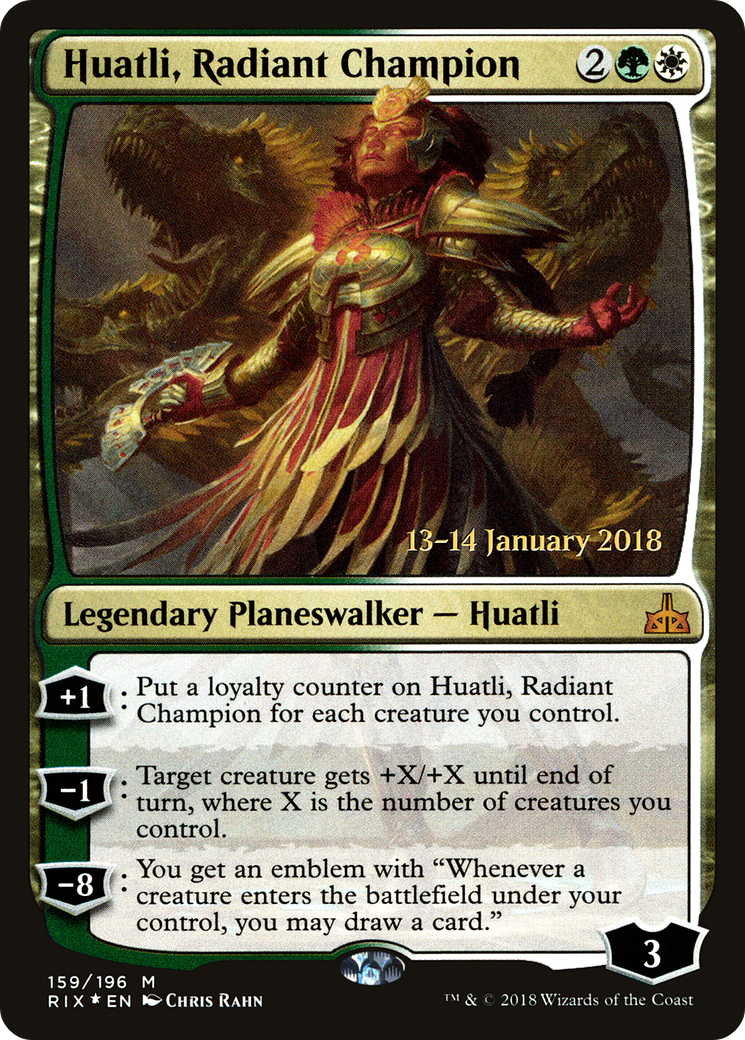 Huatli, Radiant Champion [Rivals of Ixalan Prerelease Promos] | Silver Goblin