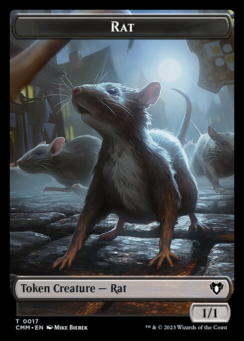 Zombie (0019) // Rat Double-Sided Token [Commander Masters Tokens] Foil