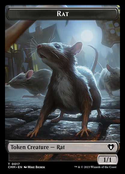 Zombie (0019) // Rat Double-Sided Token [Commander Masters Tokens] Foil