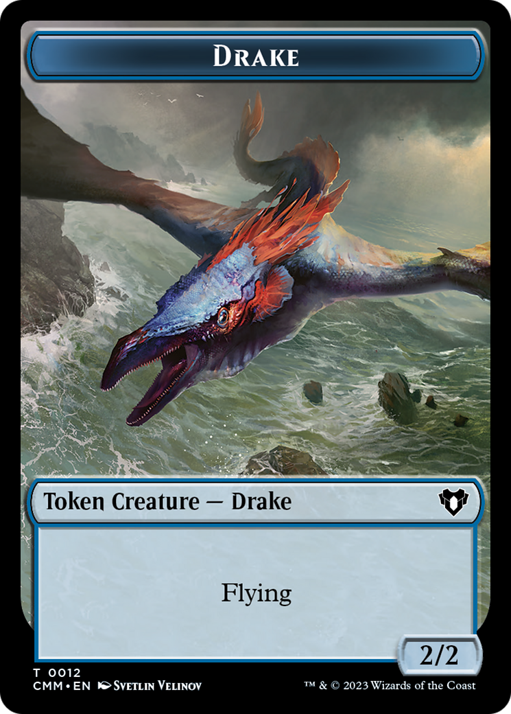 Drake Token [Commander Masters Tokens] | Silver Goblin