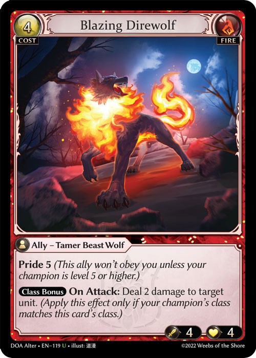 Blazing Direwolf (119) [Dawn of Ashes: Alter Edition] Foil