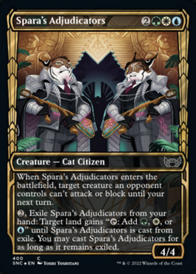 Spara's Adjudicators (Showcase Golden Age Gilded Foil) [Streets of New Capenna] | Silver Goblin