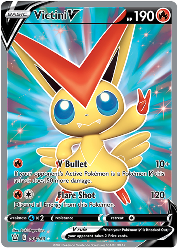 Victini V (144/163) [Sword & Shield: Battle Styles] | Silver Goblin