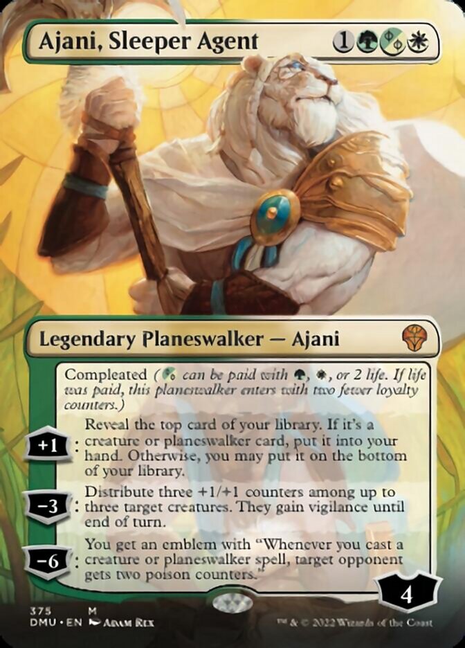 Ajani, Sleeper Agent (Borderless) (375) [Dominaria United] | Silver Goblin