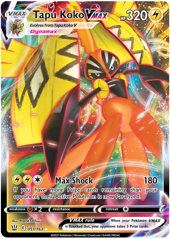 Tapu Koko VMAX (051/163) [Sword & Shield: Battle Styles] | Silver Goblin