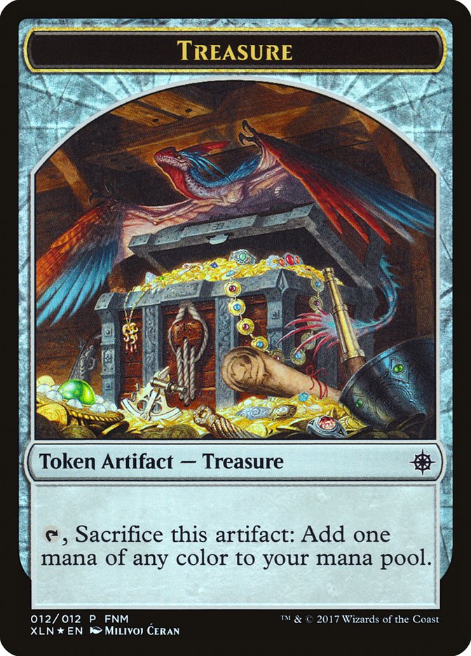 Pirate // Treasure Double-Sided Token [Friday Night Magic 2017] | Silver Goblin