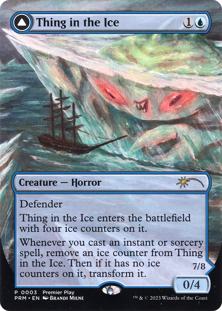 Thing in the Ice // Awoken Horror (Borderless Alternate Art) [Regional Championship Qualifiers 2023] | Silver Goblin