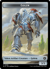 Treasure // Golem Double-Sided Token [Outlaws of Thunder Junction Tokens] | Silver Goblin