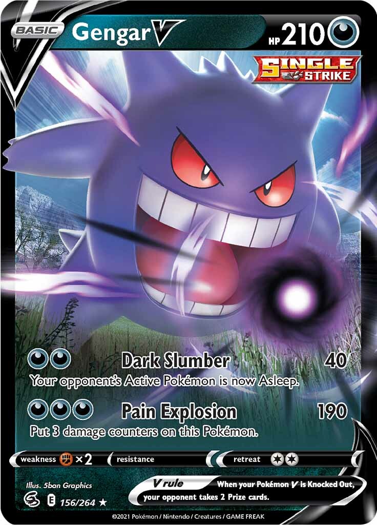 Gengar V (156/264) [Sword & Shield: Fusion Strike] | Silver Goblin