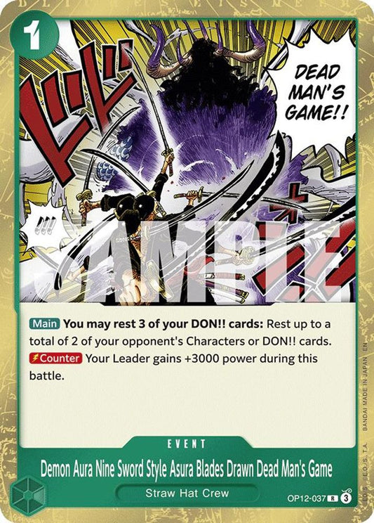 Demon Aura Nine Sword Style Asura Blades Drawn Dead Man's Game (OP12-037) Foil