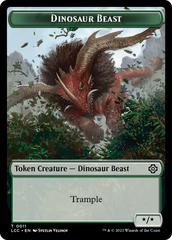 Dinosaur Beast // Dinosaur Double-Sided Token [The Lost Caverns of Ixalan Commander Tokens] | Silver Goblin