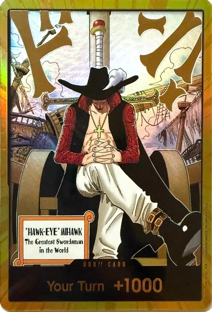 DON!! Card (Dracule Mihawk) (Gold) Foil - OP14