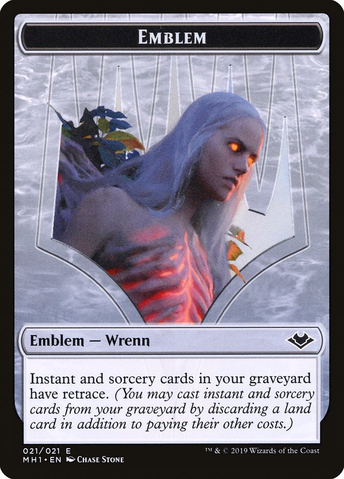 Zombie (007) // Wrenn and Six Emblem (021) Double-Sided Token [Modern Horizons Tokens] | Silver Goblin