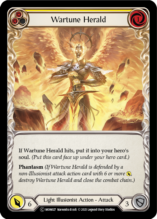 Wartune Herald (Yellow) [U-MON027-RF] (Monarch Unlimited)  Unlimited Rainbow Foil | Silver Goblin