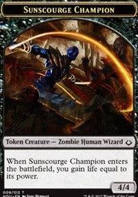 Sunscourge Champion // Zombie Double-Sided Token [Hour of Devastation Tokens] | Silver Goblin