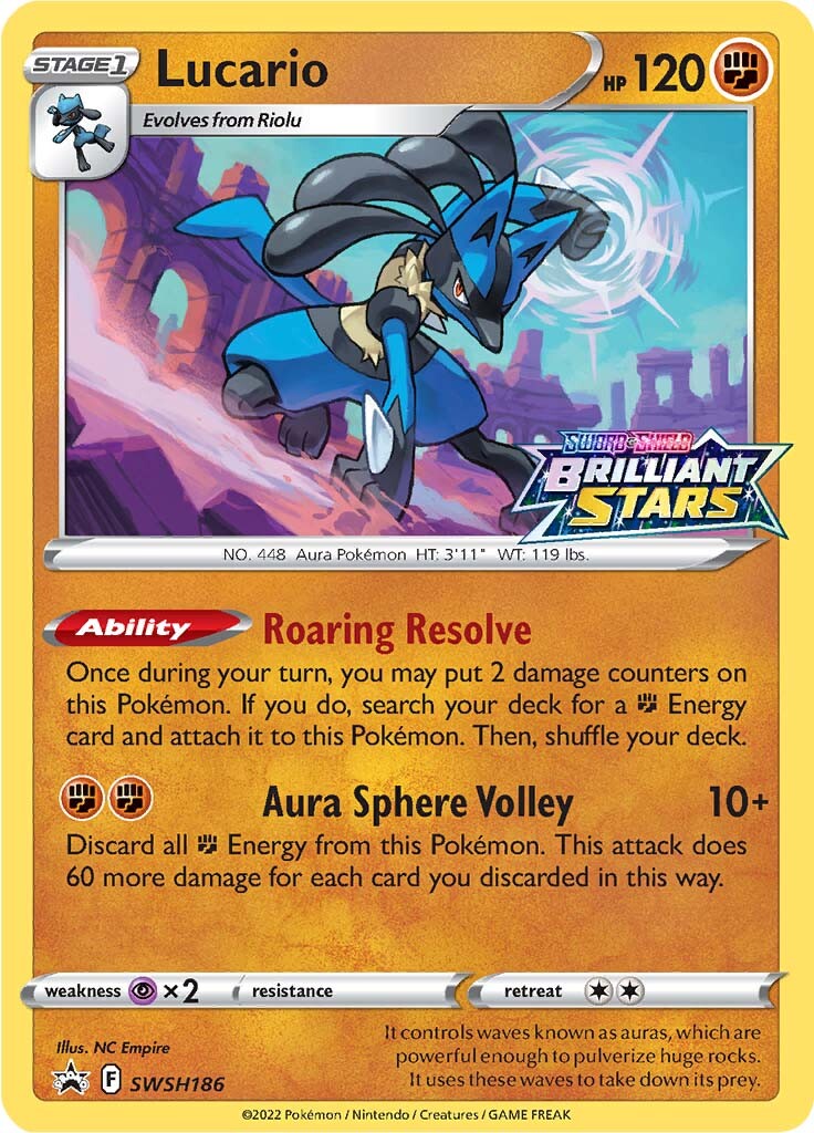 Lucario (SWSH186) (Prerelease Promo) [Sword & Shield: Black Star Promos] | Silver Goblin