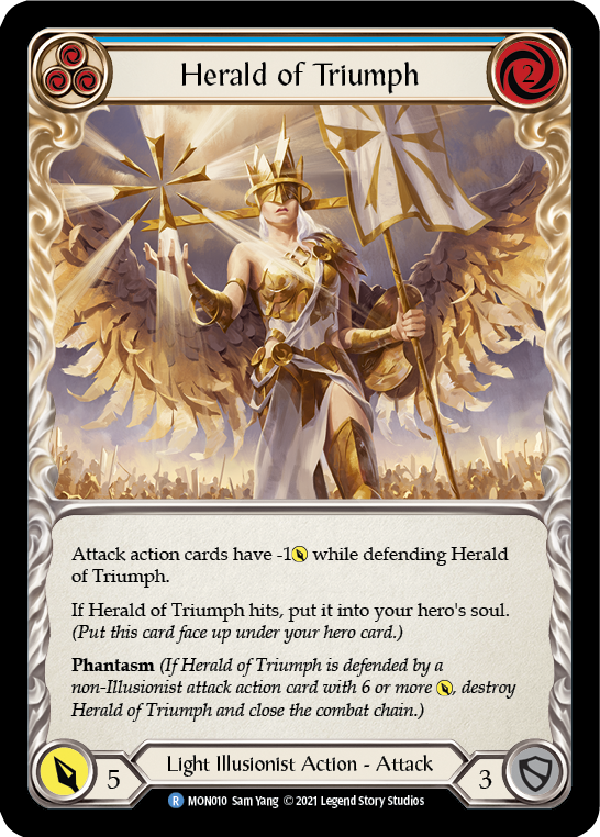 Herald of Triumph (Blue) [MON010] (Monarch)  1st Edition Normal | Silver Goblin