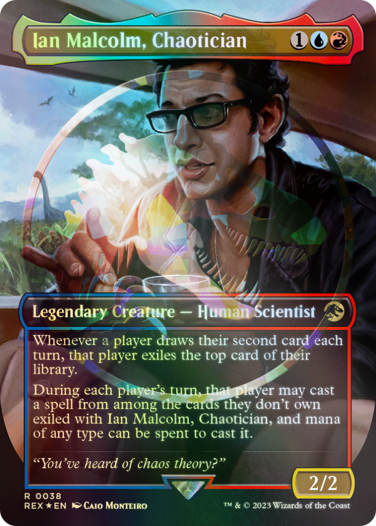 Ian Malcolm, Chaotician (Emblem) (Borderless) [Jurassic World Collection Tokens] | Silver Goblin