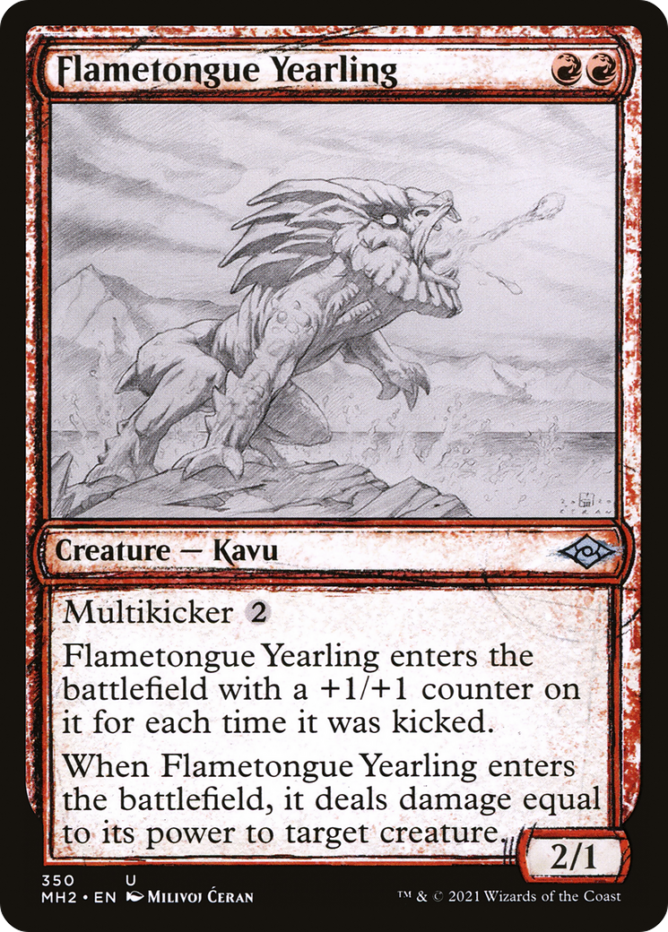 Flametongue Yearling (Sketch) [Modern Horizons 2] | Silver Goblin