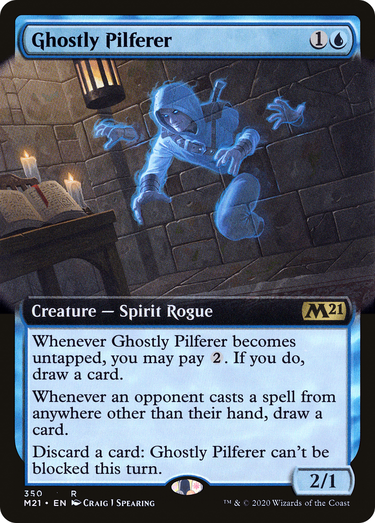 Ghostly Pilferer (Extended Art) [Core Set 2021] | Silver Goblin