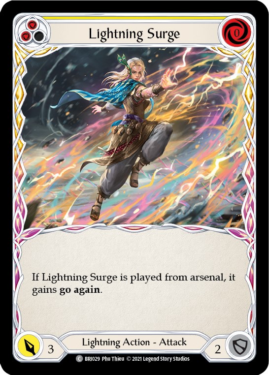 Lightning Surge (Yellow) [BRI029] (Tales of Aria Briar Blitz Deck)  1st Edition Normal | Silver Goblin