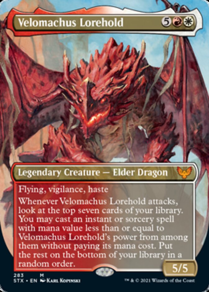 Velomachus Lorehold (Borderless Alternate Art) [Strixhaven: School of Mages] | Silver Goblin