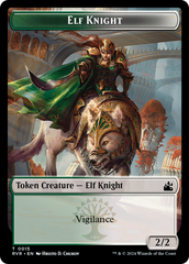 Elf Knight // Angel (0002) Double-Sided Token [Ravnica Remastered Tokens] | Silver Goblin