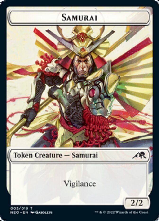 Samurai // Construct (006) Double-Sided Token [Kamigawa: Neon Dynasty Tokens] | Silver Goblin