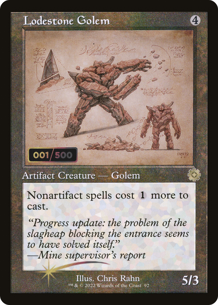 Lodestone Golem (Retro Schematic) (Serialized) [The Brothers' War Retro Artifacts] | Silver Goblin