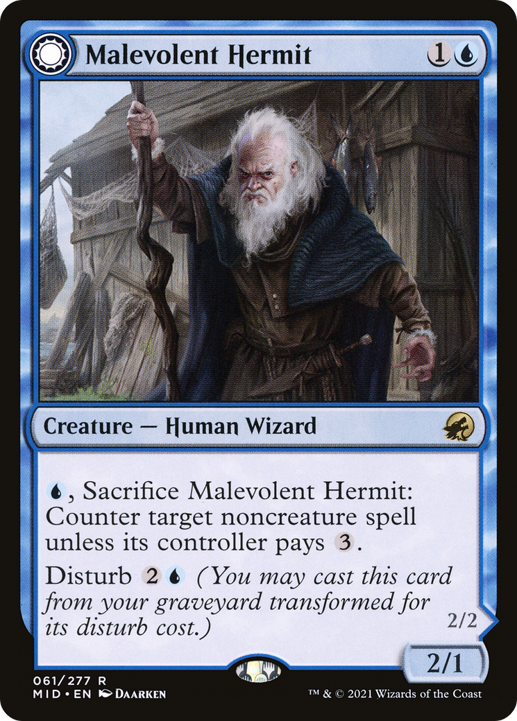 Malevolent Hermit // Benevolent Geist [Innistrad: Midnight Hunt]