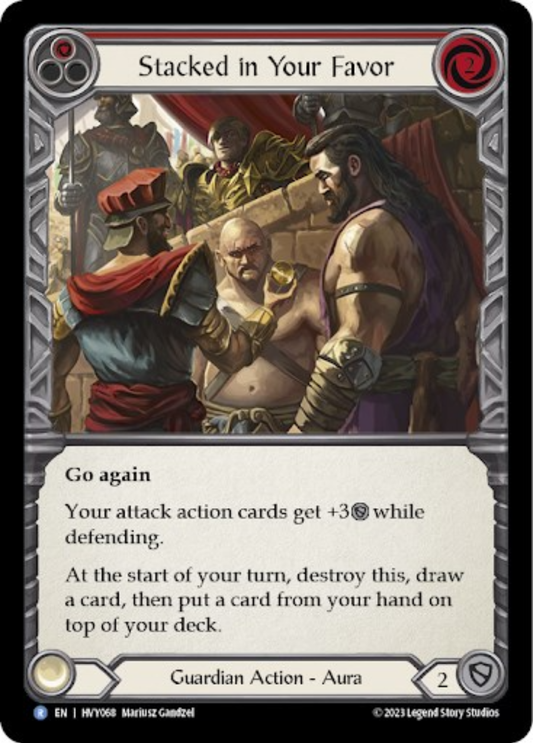 Stacked in Your Favor (Red) Rainbow Foil (HVY068) - Heavy Hitters